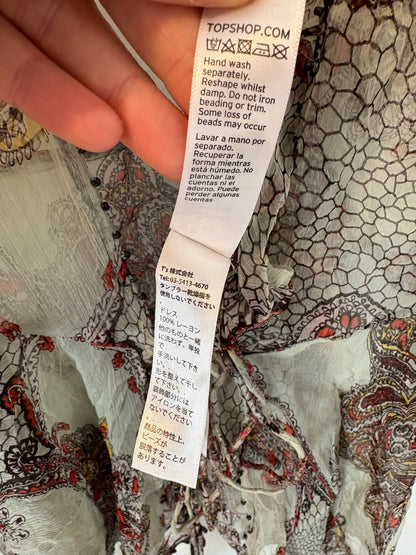 TOPSHOP by KATE MOSS. Blusa / kimono fluida semitransparente