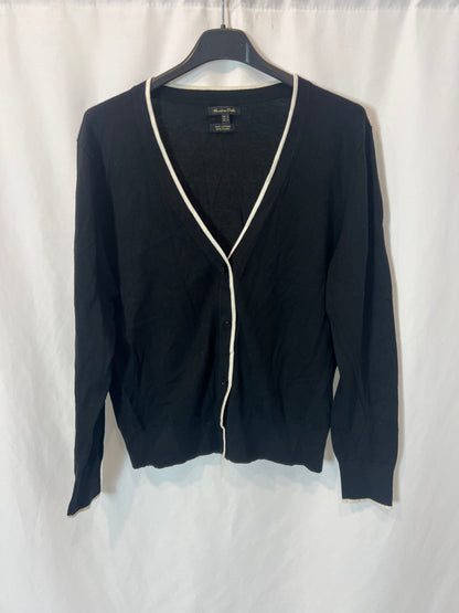 MASSIMO DUTTI. Chaqueta punto negra y blanca. T S