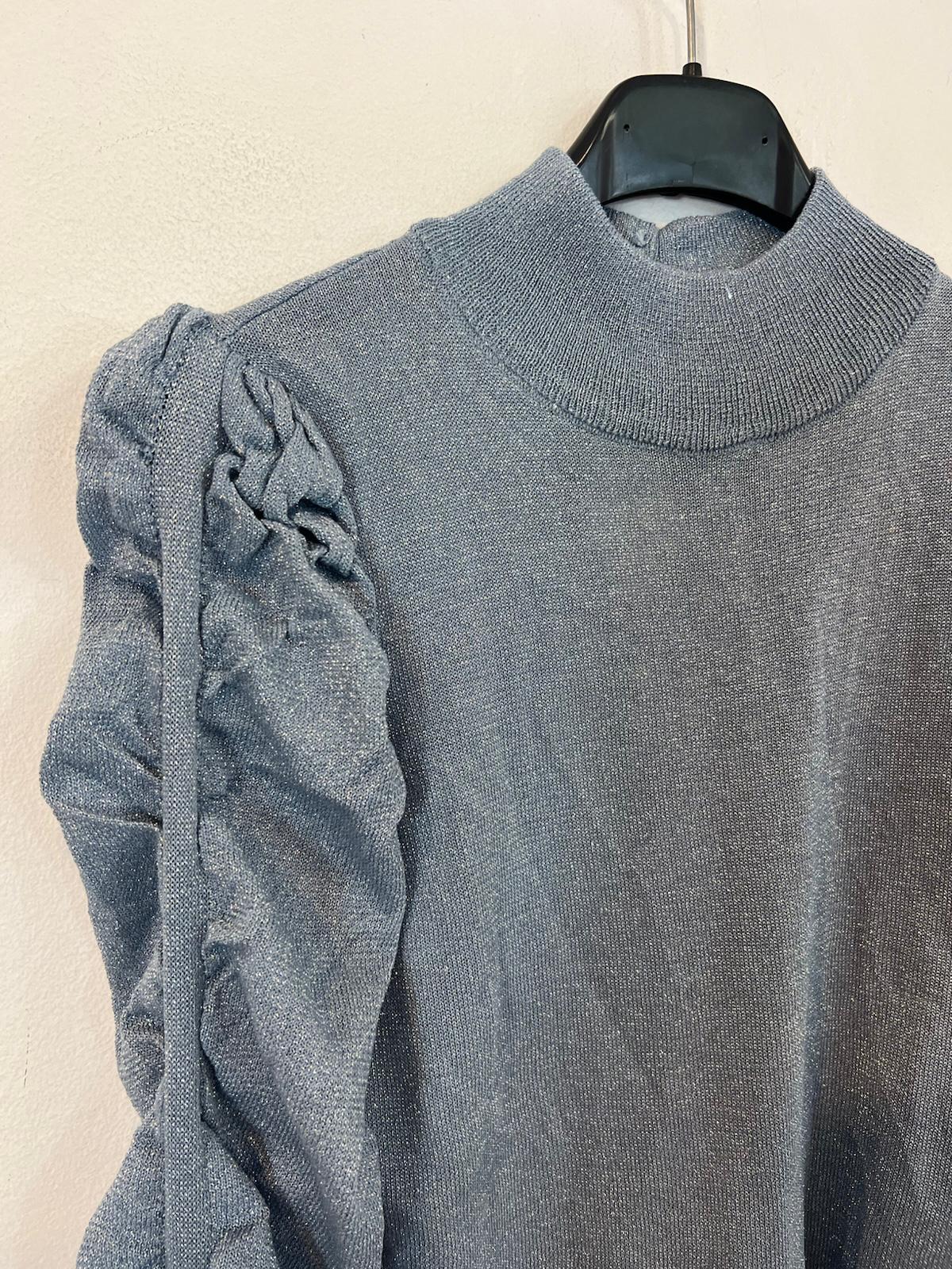 HIGH SPIRITS. Jersey fino azul detalle mangas