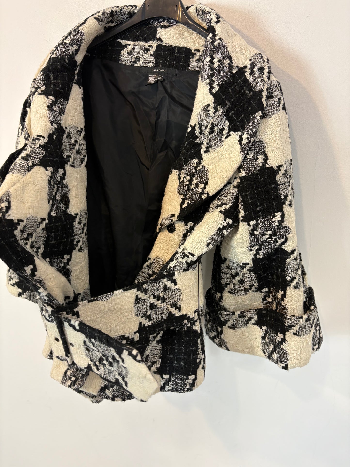 ZARA. Chaqueta cruzada pata de gallo