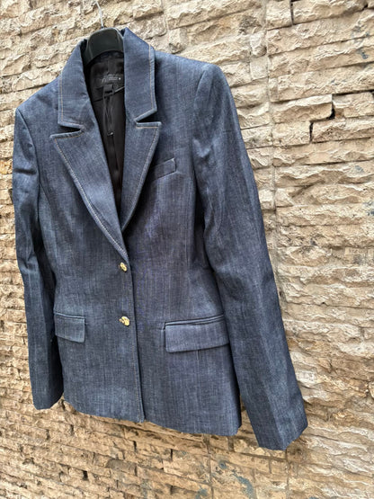 ZARA. Blazer denim costuras