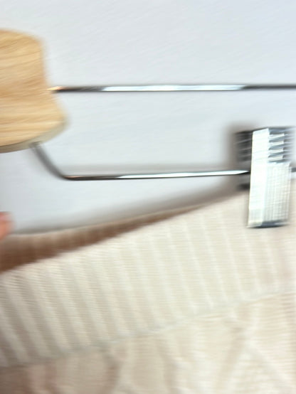 MANGO. Falda midi puenteo beige apertura. T XS