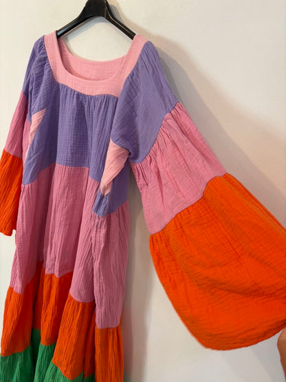 LES JUMELLES. Vestido largo bambula colores