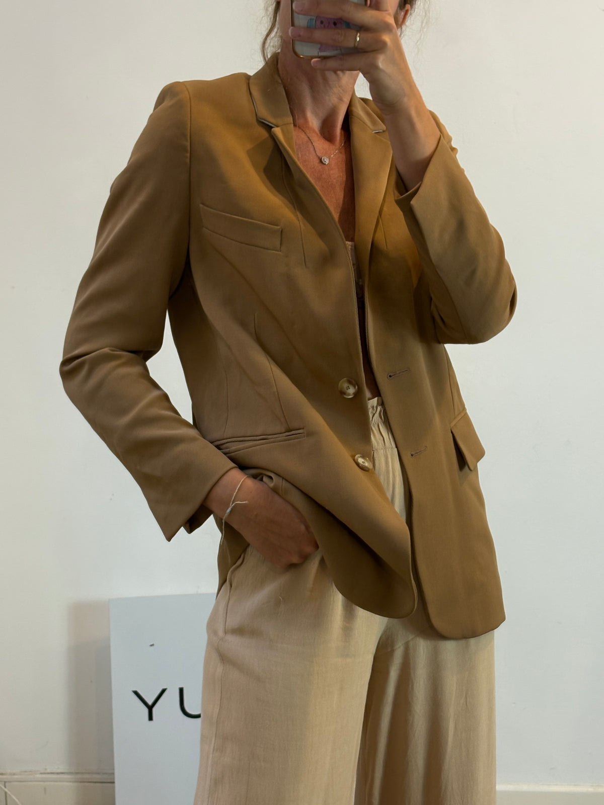 STELLA McCARTNEY. Blazer camel textura
