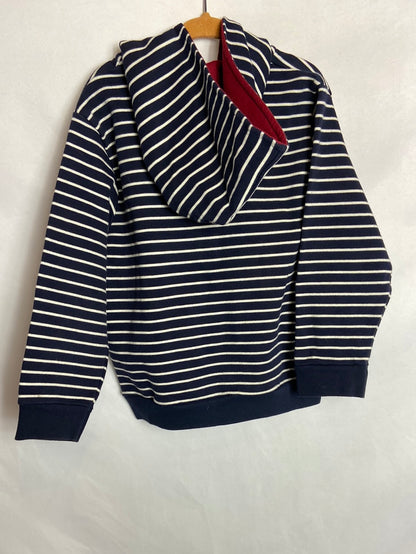 PETIT BATEAU. Chaqueta capucha rayas T. 6 años