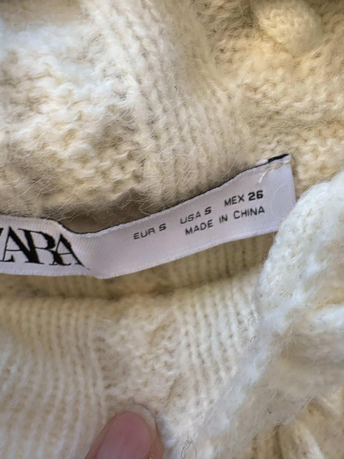 ZARA. jersey sin mangas crudo cuerdas