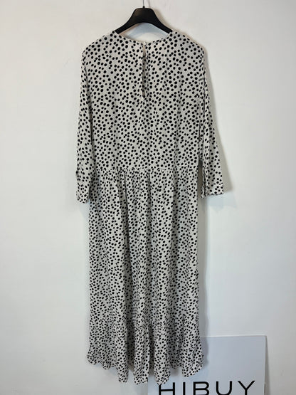 ZARA. Long white polka dot dress. XS (S/M)