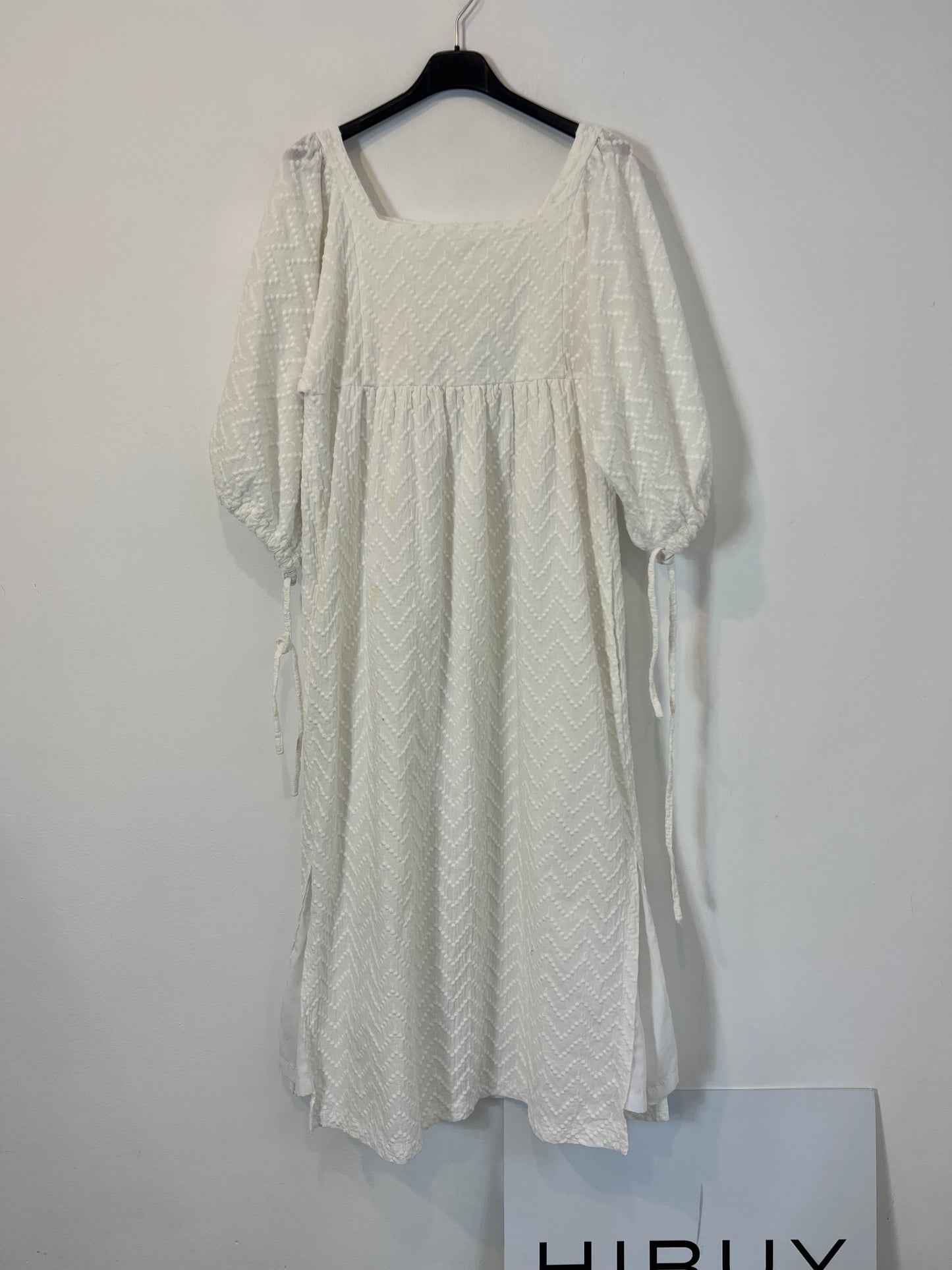 MARAVIC. Vestido largo blanco textura T.xs