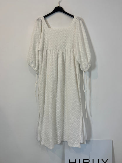 MARAVIC. Vestido largo blanco textura T.xs
