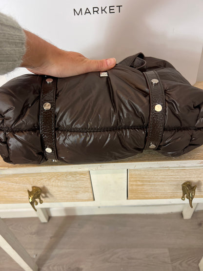 PURIFICACIÓN GARCIA. Medium brown quilted handbag