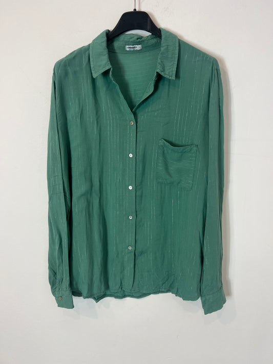 NOON. Blusa verde fluida hilos brillo. T S
