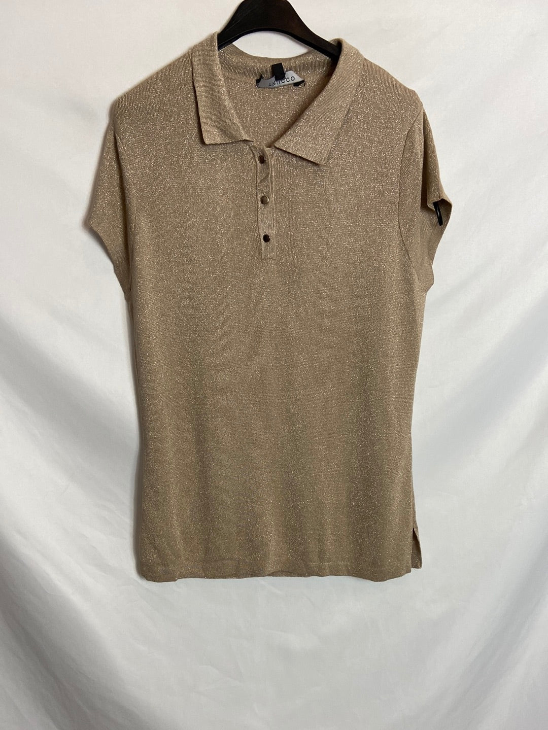 TRUCCO. top polero dorado T.l