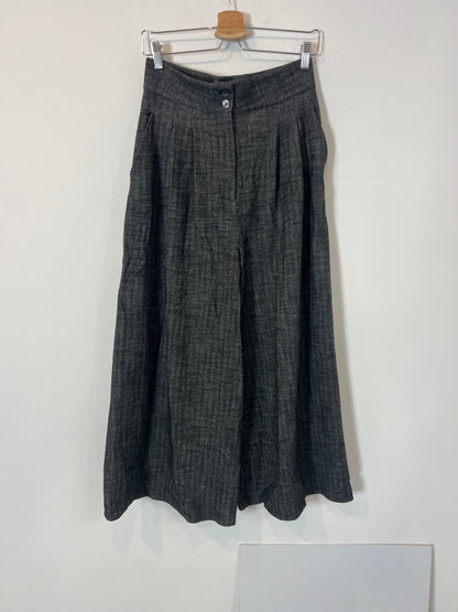 ZARA. Pantalón textura gris jaspeado. T S