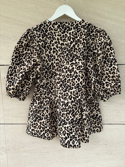 BIMANI. Animal print lantern sleeve top. T.S.