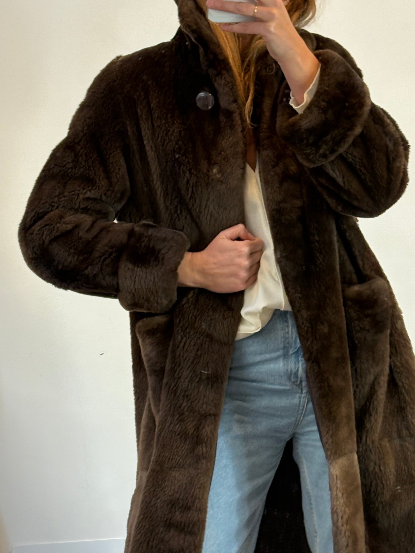 OTRAS. Abrigo largo visón vintage