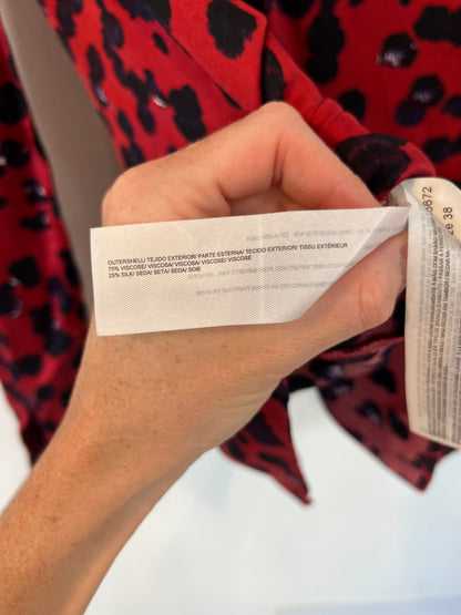 INTROPIA. Red printed blouse, size 38