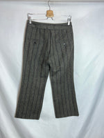 ISABEL MARANT. Pantalón culotte rayas lino y lana. T 38