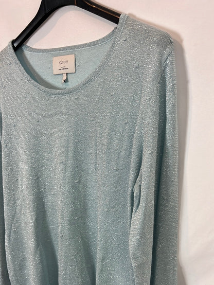 NÜMPH. Top azul hilos brillo  T.m