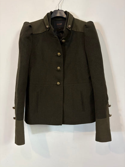 MAJE. Chaqueta verde lana botones