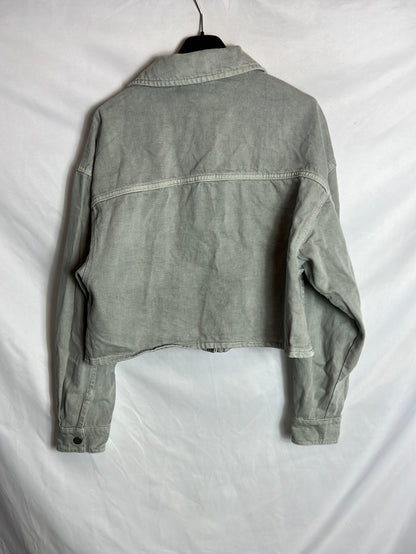 PULL&BEAR. Cazadora denim gris T.s