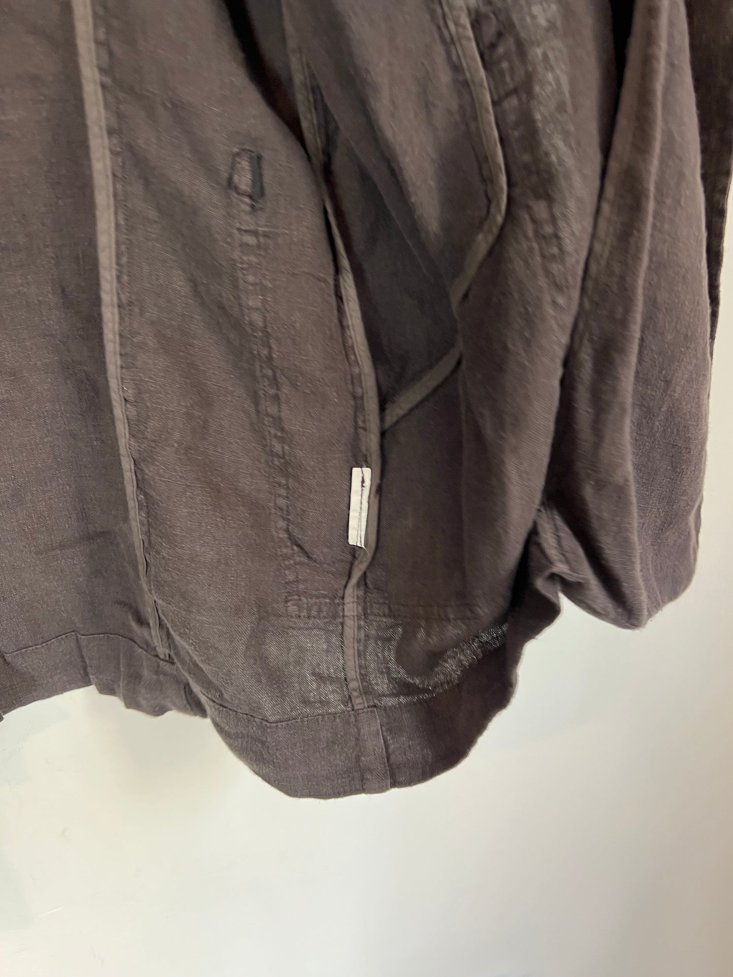 ZARA. Blazer fluida lino gris/azul oscuro  T.s