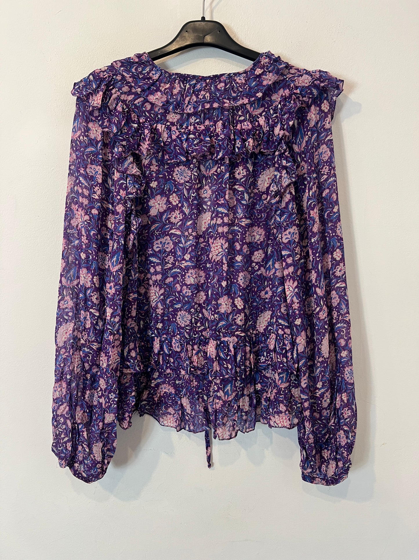 MAJE. Blusa morada estampada fluida