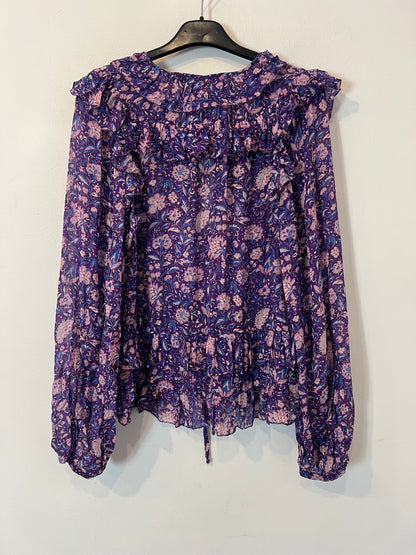 MAJE. Blusa morada estampada fluida