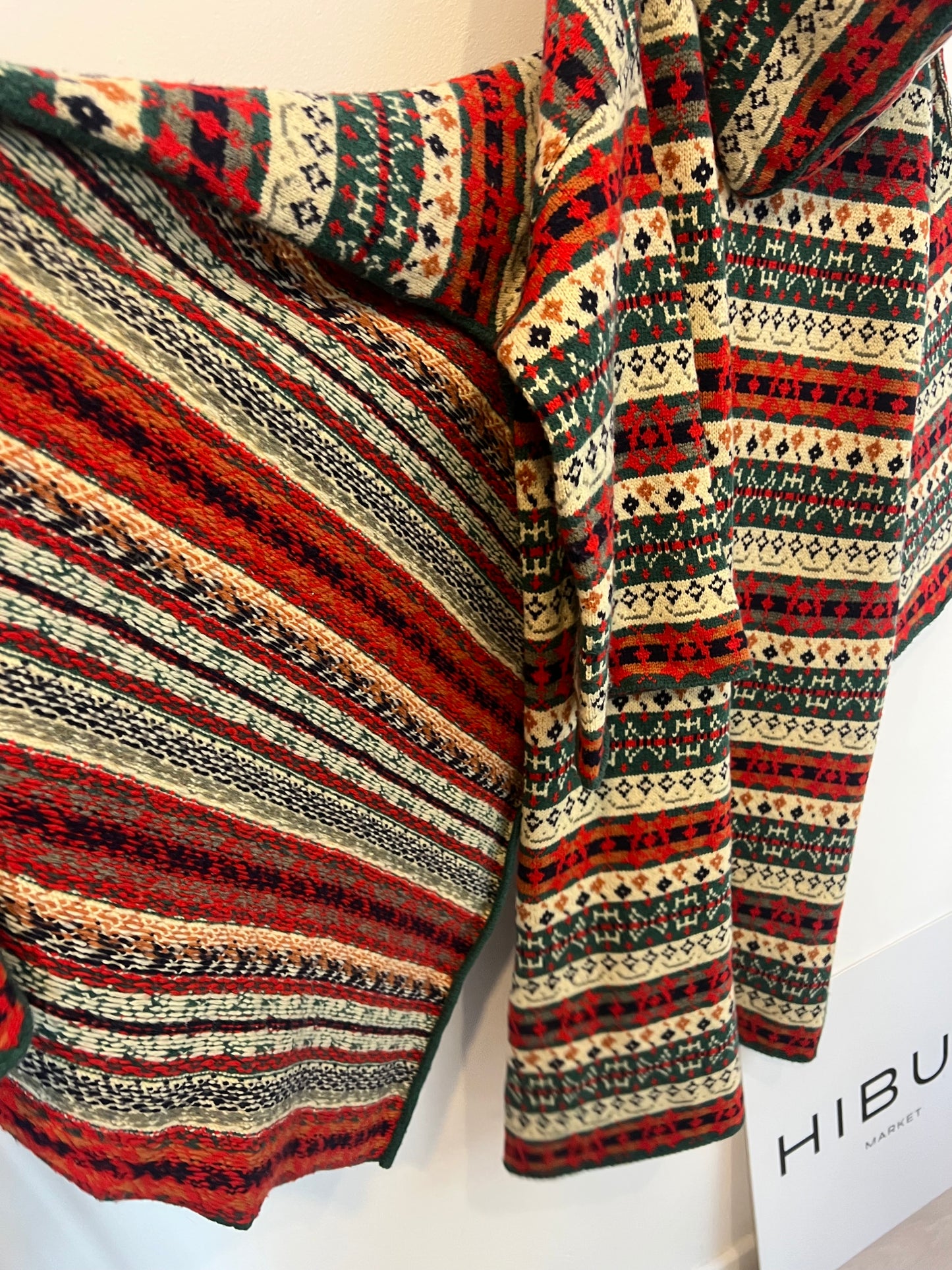 ZARA. Poncho/capa punto estampada T.s/m