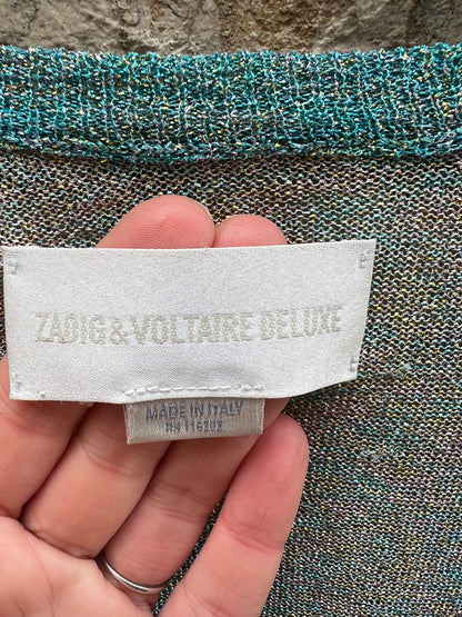 ZADIG &amp; VOLTAIRE. Top knit in shiny colored yarns. TM