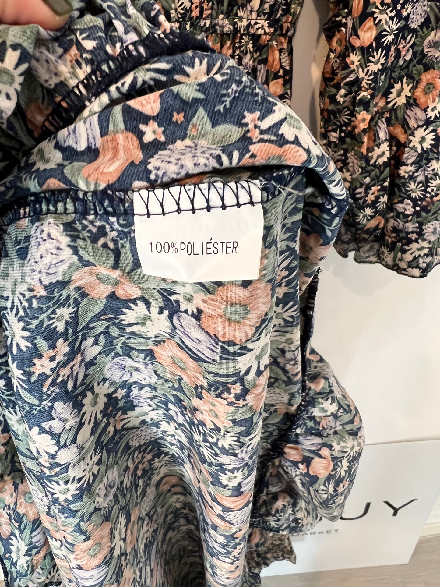 BUGANVILIA. Vestido largo flores volantes. T S/M