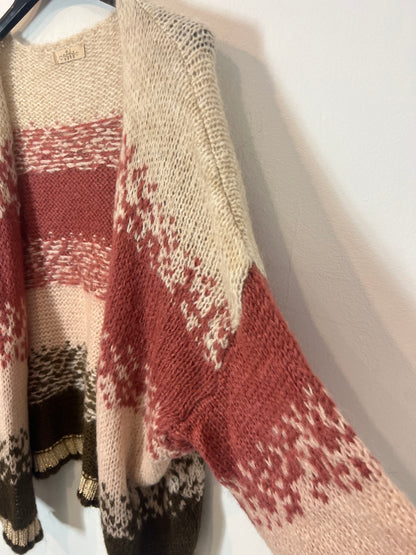 OTRAS. Cárdigan rayas rosa marrón T.s/m