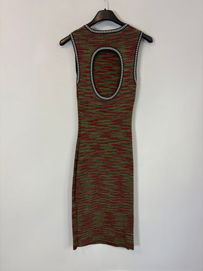 MISSONI. Vestido entallado abertura espalda. T 38 (XS)