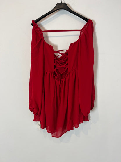 DAWN. Mono corto rojo fluido. T M