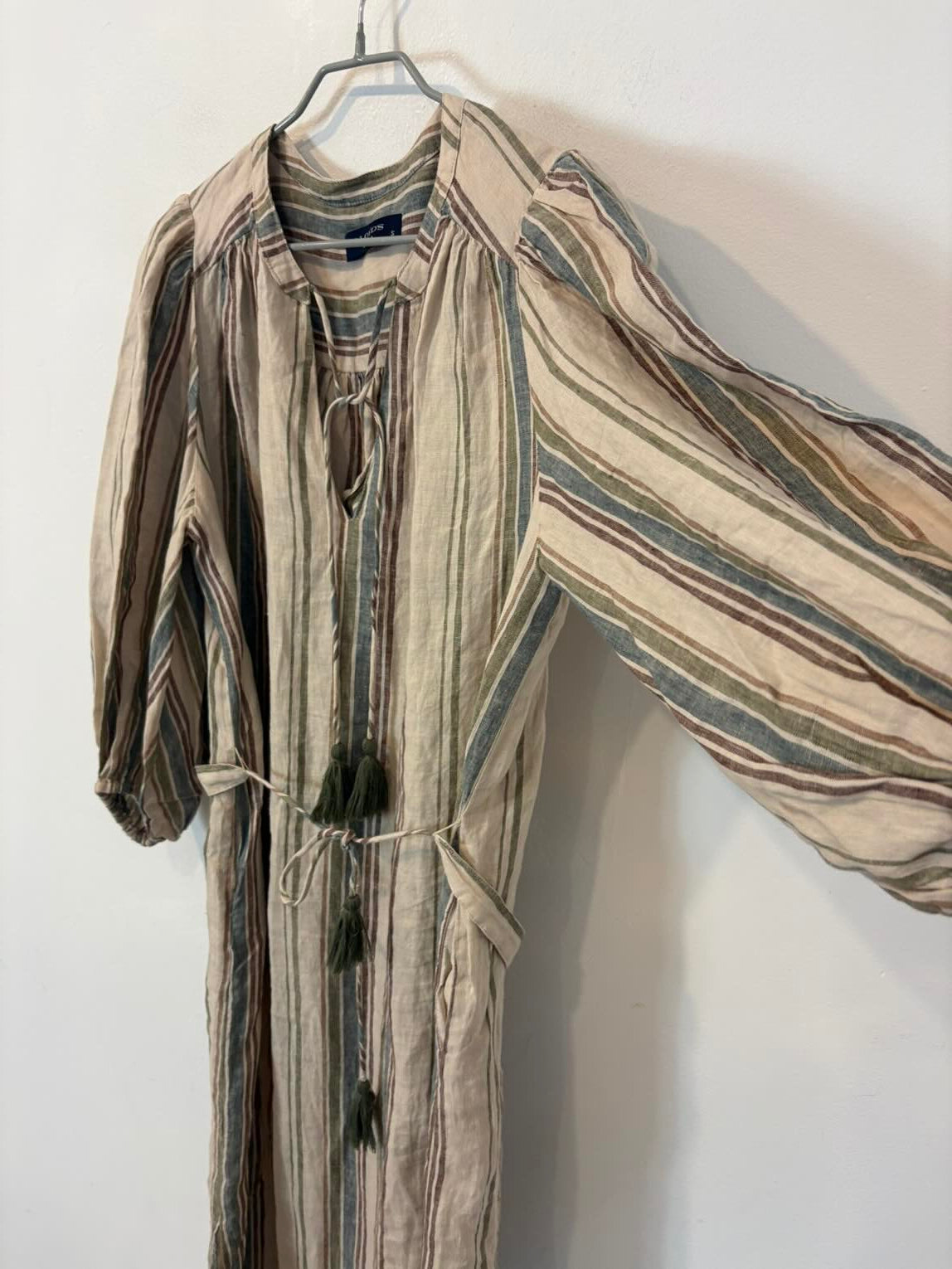 LLOYD´S. Vestido lago lino rayas
