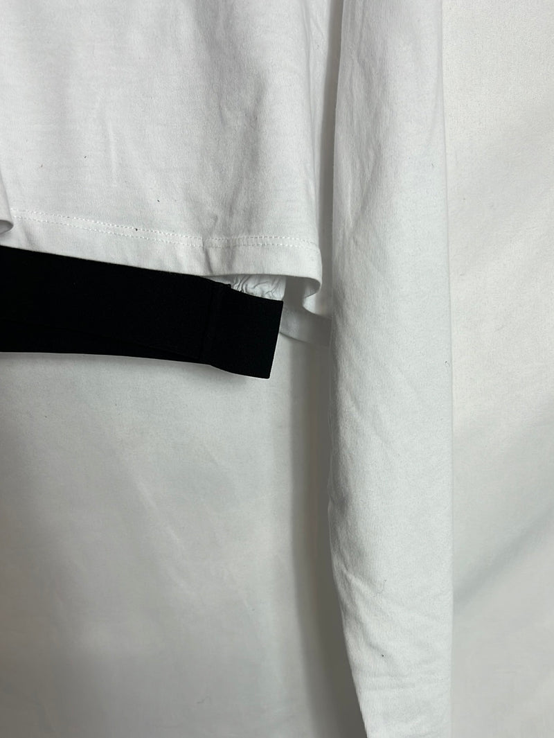ZARA. Camiseta crop blanca manga larga. T S