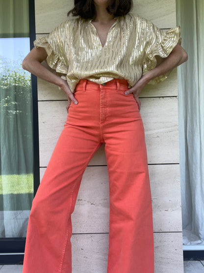 ANDESITES. Denim pata ancha coral. T 36