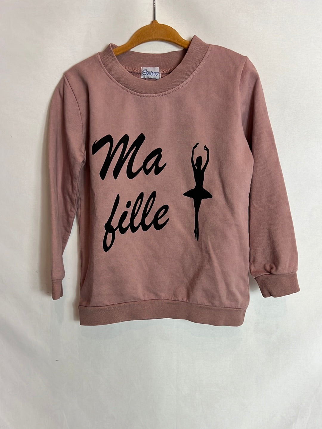 ANCAR. Pink ballerina sweatshirt. Size 2 years.