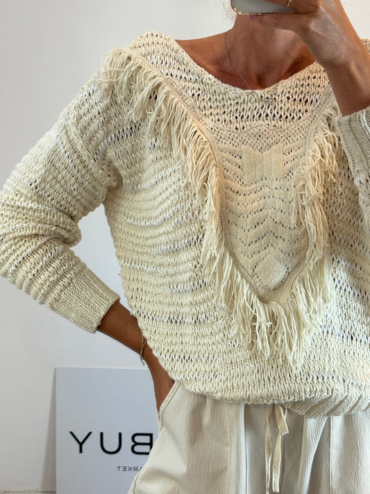 H&M. Jersey tonos beiges flecos. T M