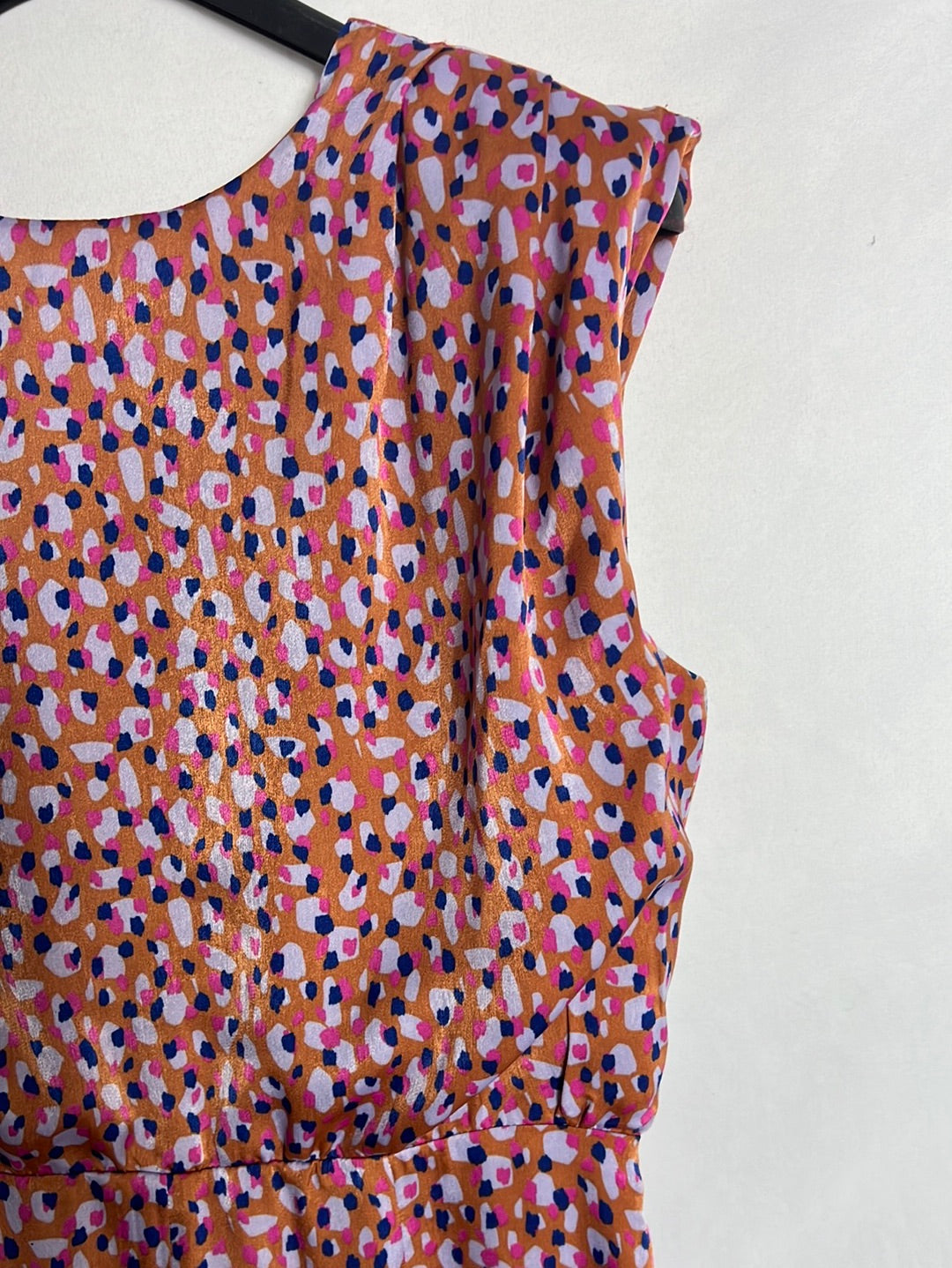 BIMANI. Printed satin midi dress. Size 38