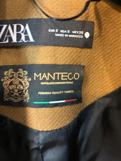ZARA. Abrigo marrón lana