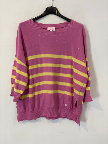 MA PETITE CAPSULE. Jersey fino rosa rayas