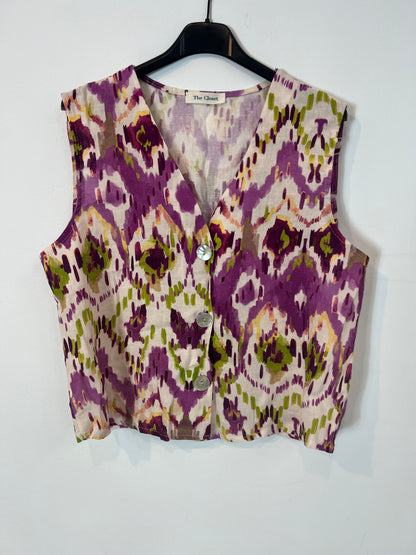 THE CLOSET. Chaleco estampado con lino T.u(s)