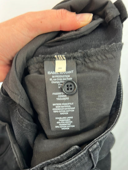 ISABEL MARANT. Black denim trousers with pockets, size 36