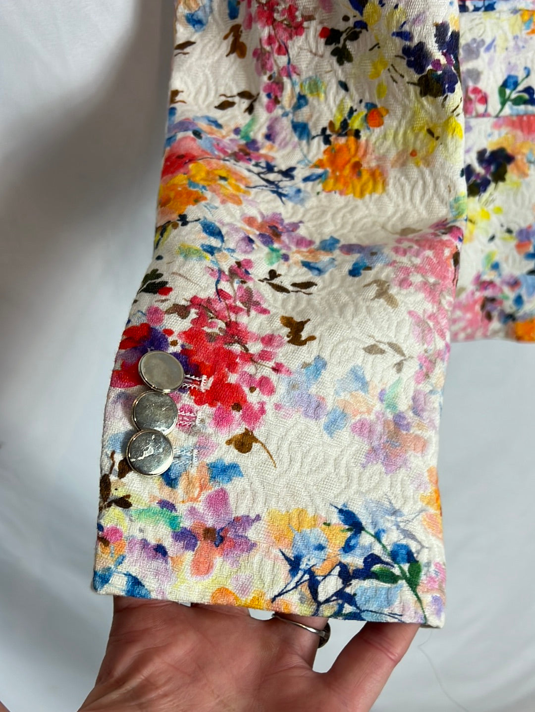 ZARA. Blazer textura flores. T M