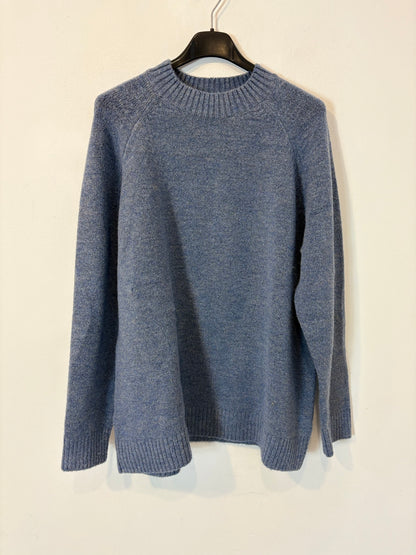 MANGO. Jersey azul claro cuello redondo