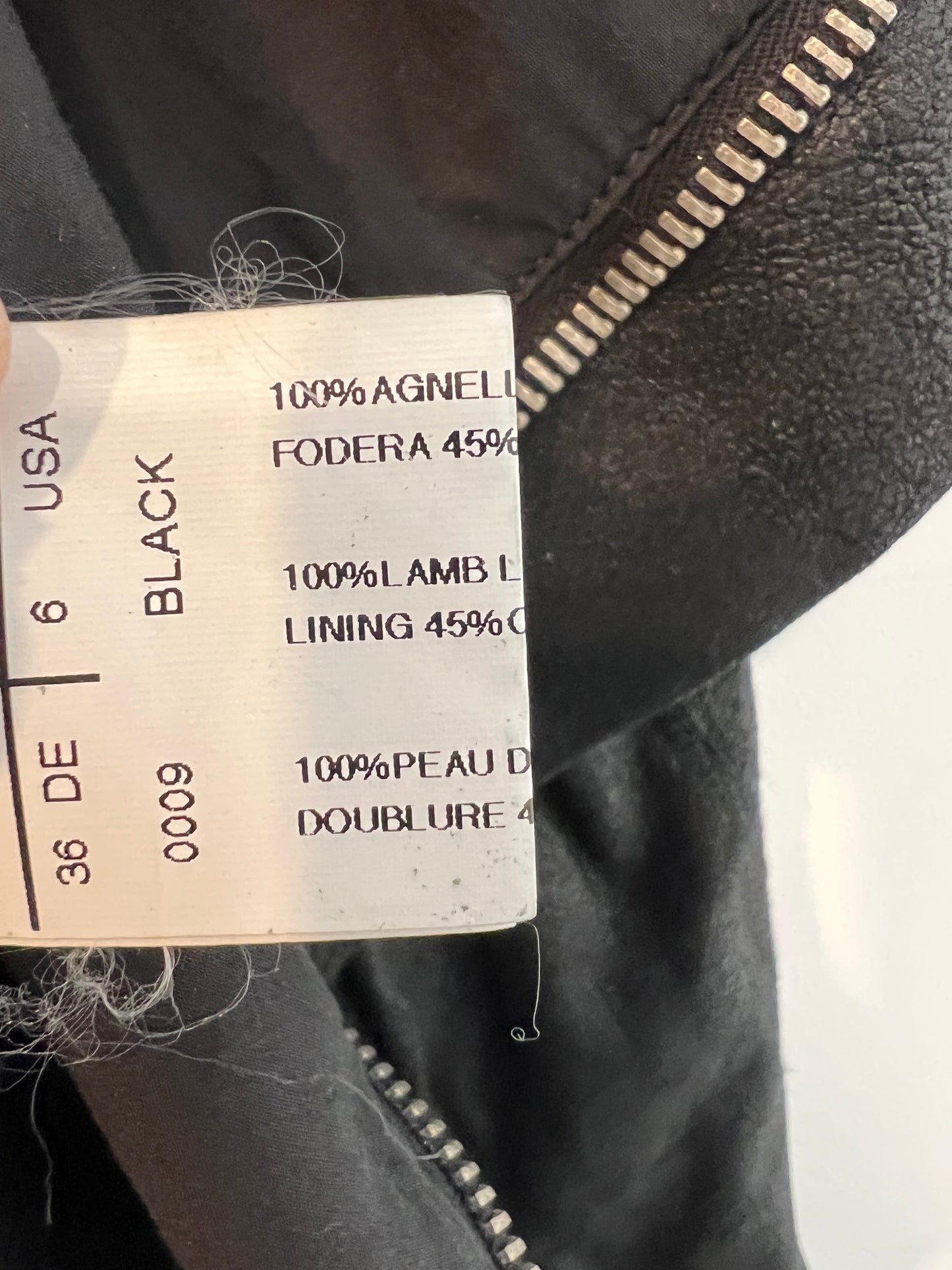 RICK OWENS.  Chaleco negro piel  T.36