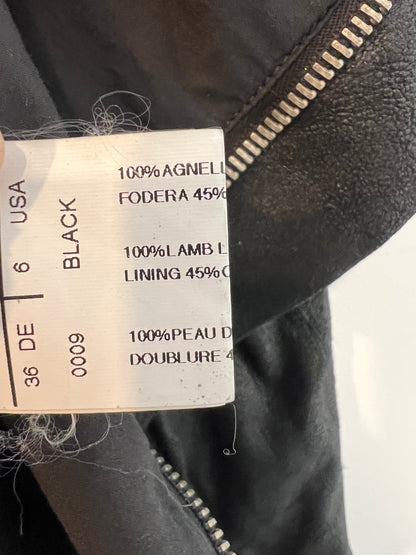 RICK OWENS.  Chaleco negro piel  T.36