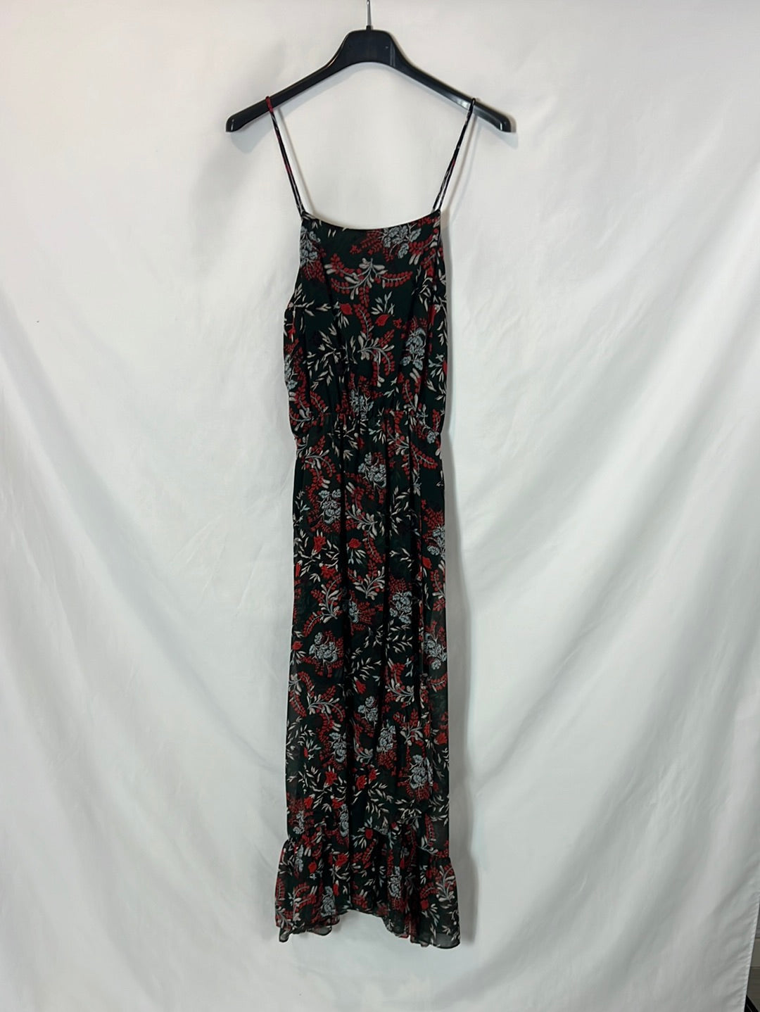 MAJE. Asymmetrical printed midi dress. Size 1 (S)