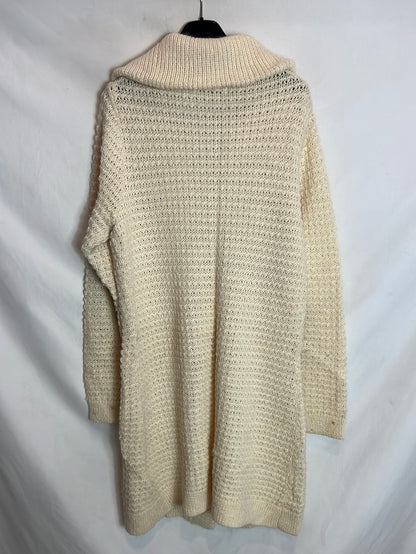 TOMMY HILFIGER. Long beige knit jacket. TL