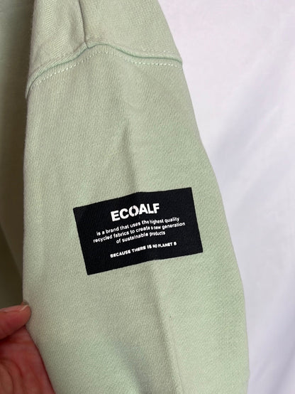 ECOALF. Light green sweatshirt with back lettering. Size XL